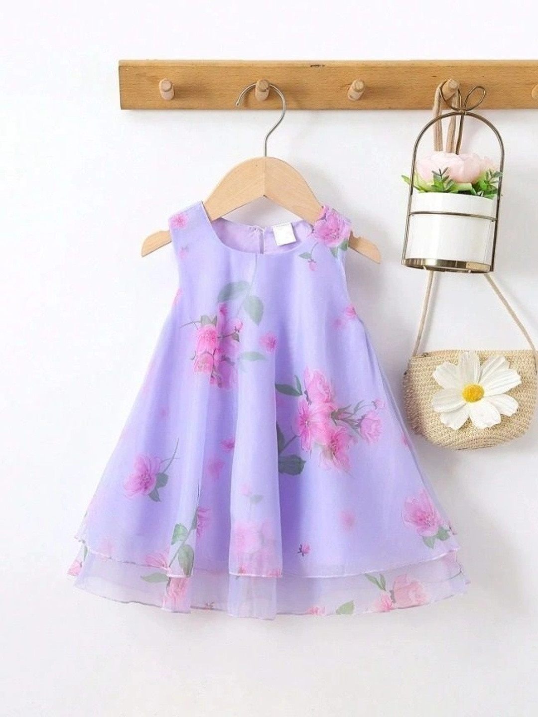 BAESD Floral Print Layered A-Line Dress