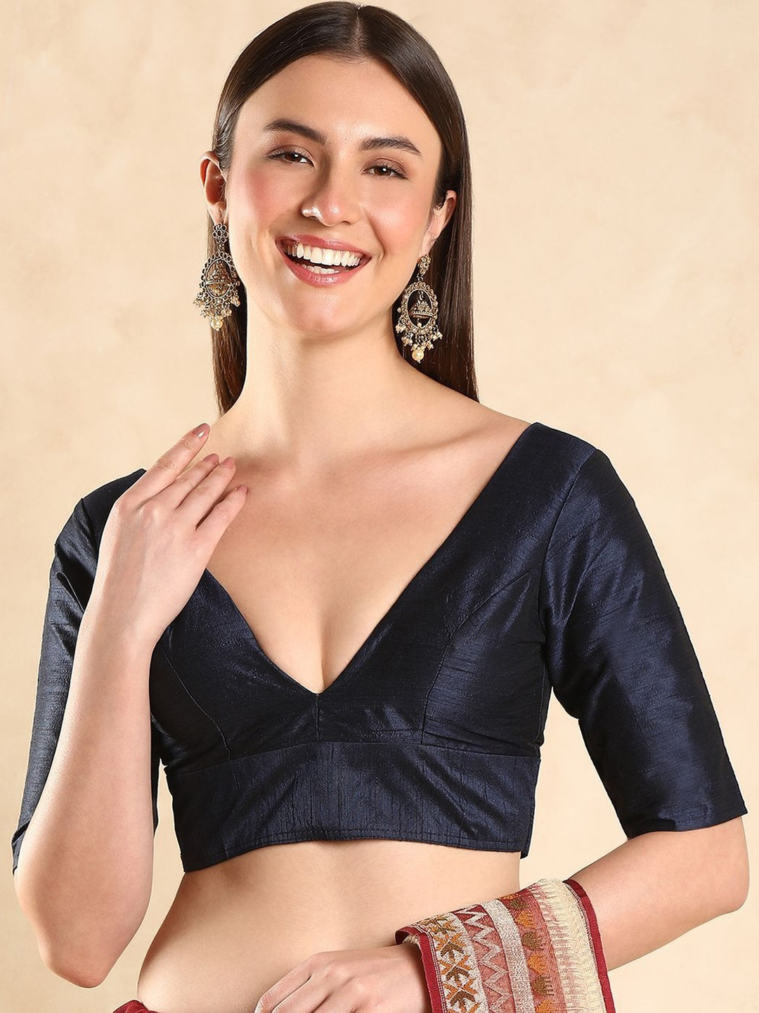 Anouk Solid Saree Blouse