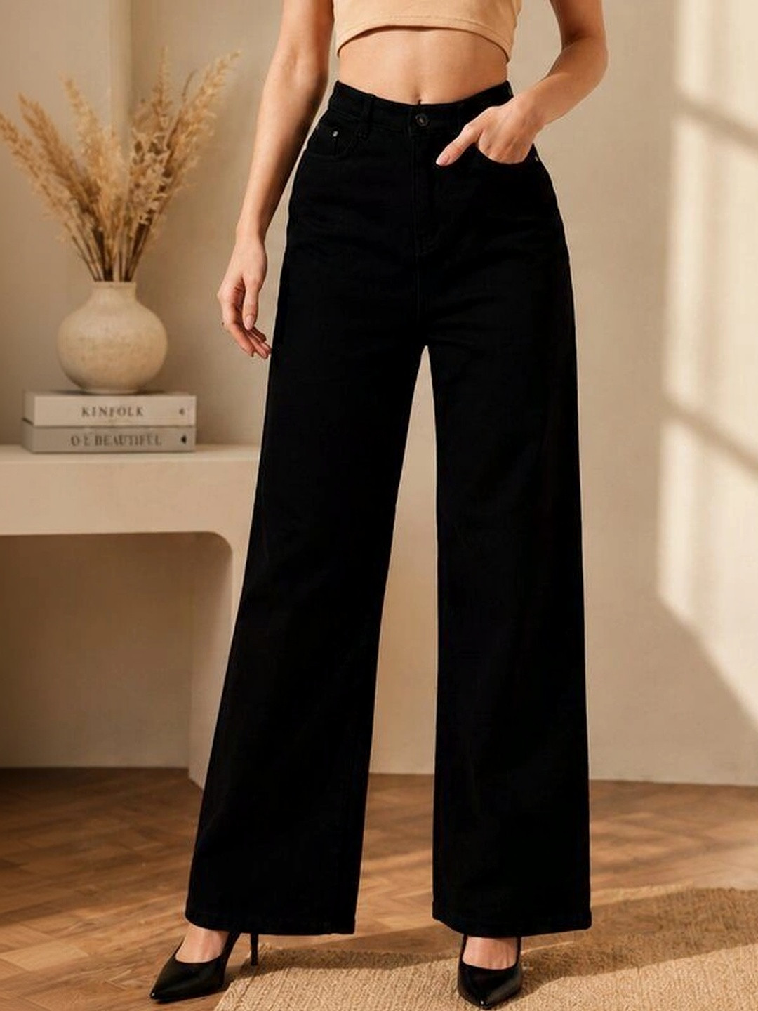 AKACY Women Straight Fit High-Rise Stretchable Jeans