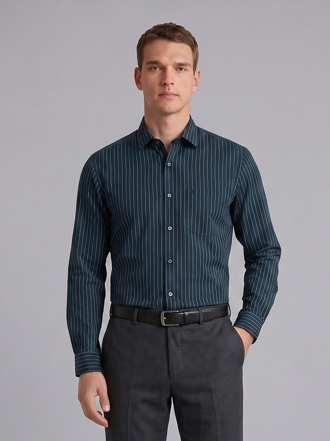 Arrow Striped Pure Cotton Formal Shirt