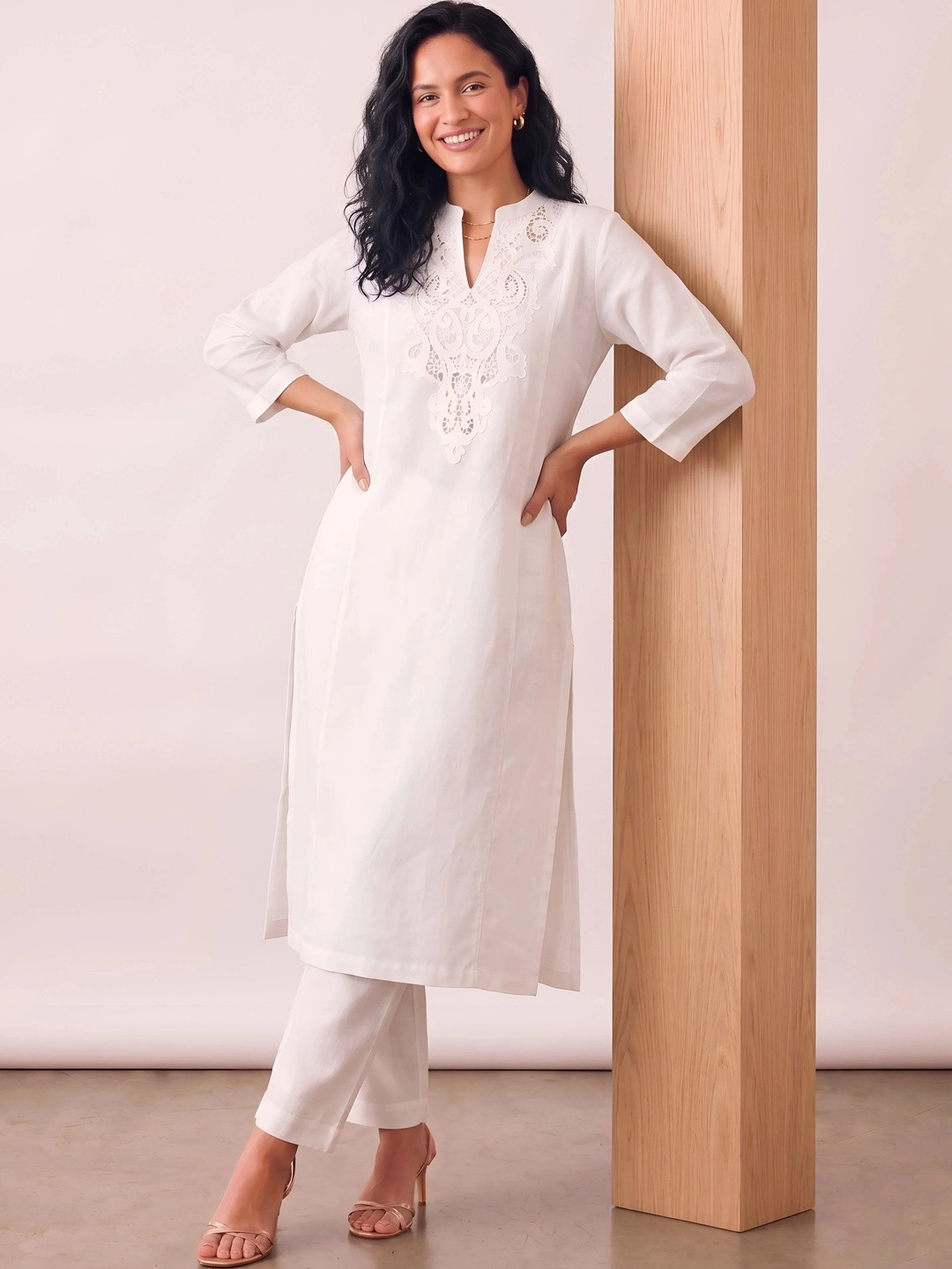 BARARA ETHNIC Women Ethnic Motifs Embroidered Flared Sleeves Thread Work Kurta