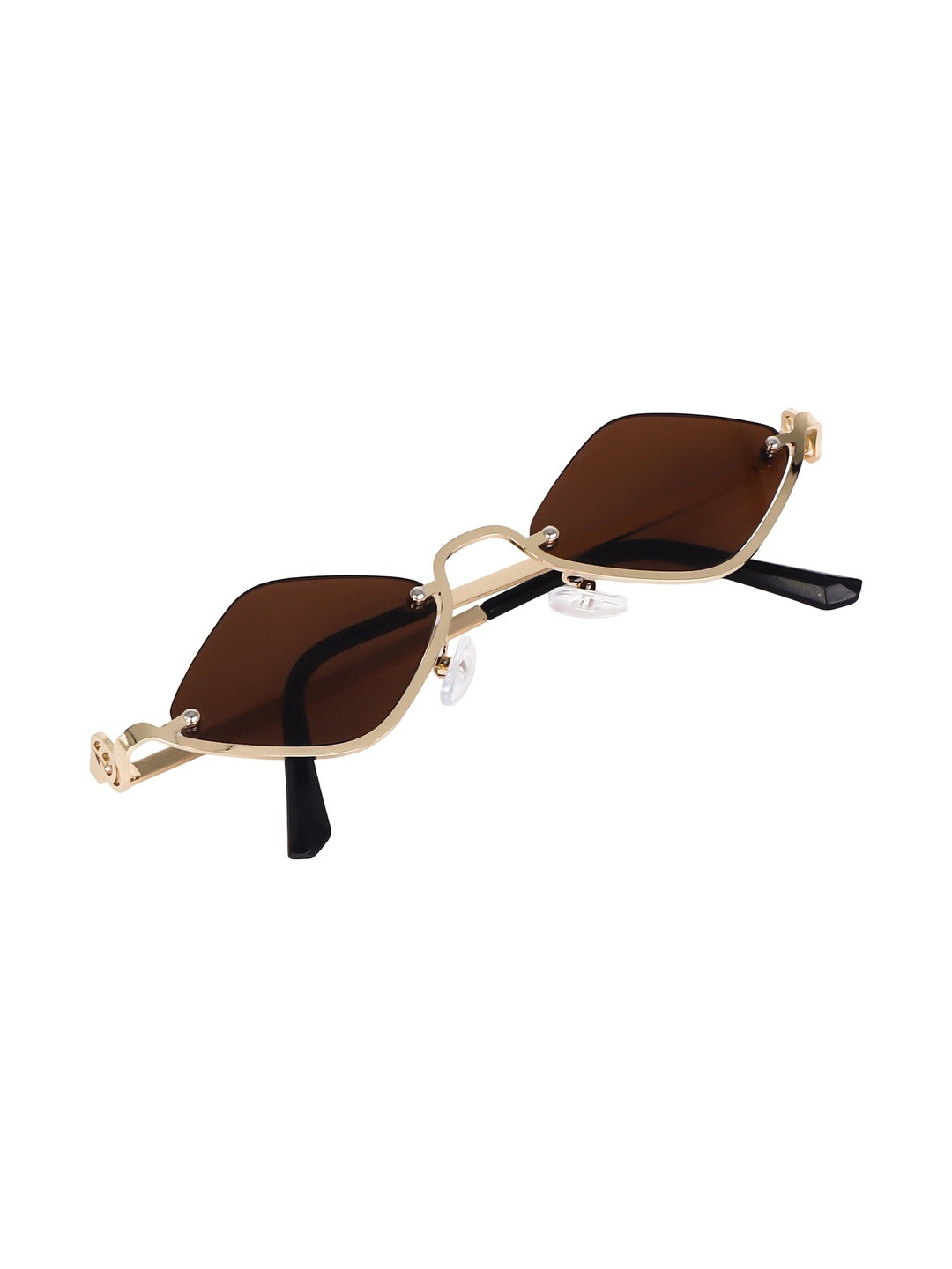 YOUTH CLUB Unisex Brown Lens & Gold-Toned Other Sunglasses with