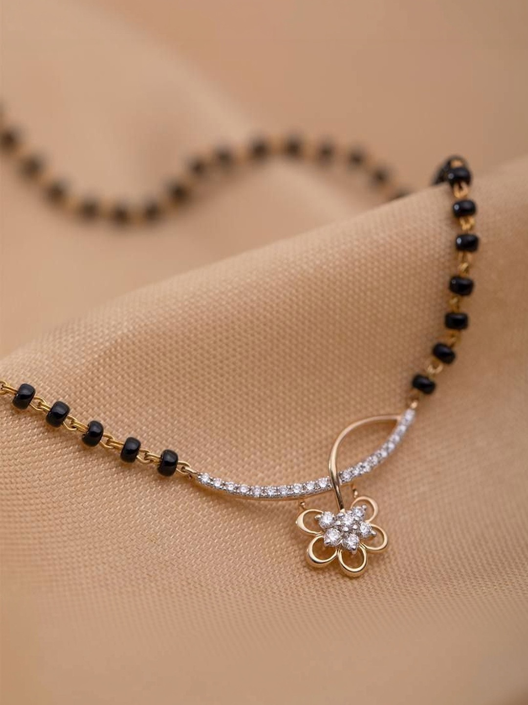 Anouk Gold-Plated Artificial Stones and Beads Mangalsutra