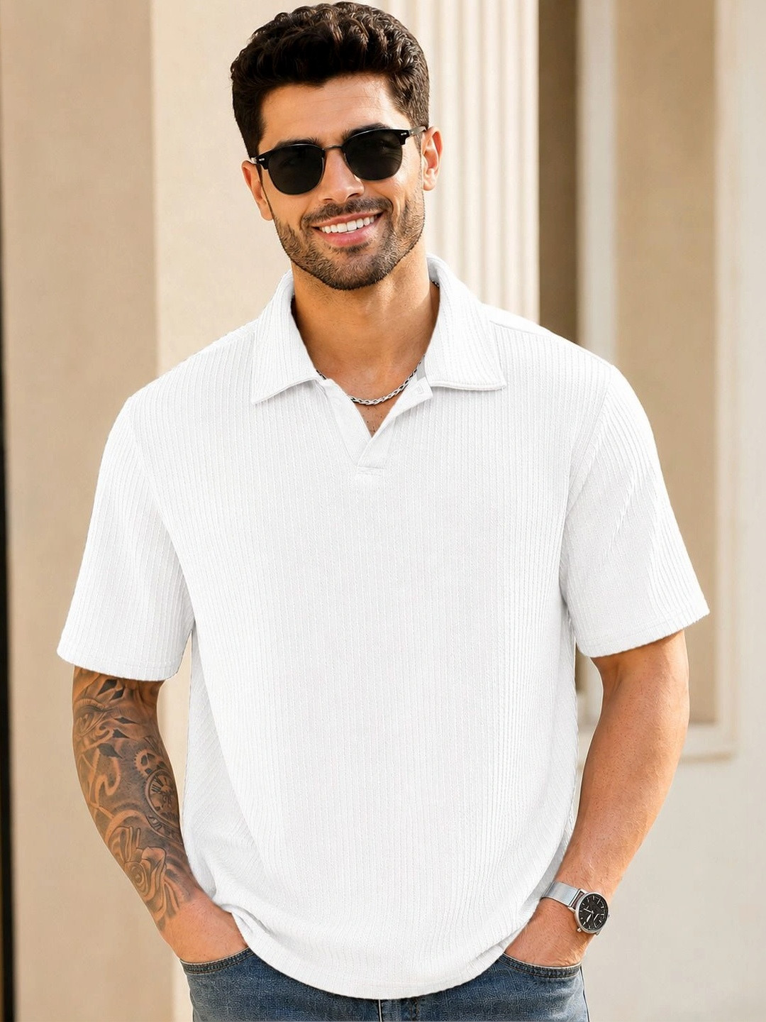 ZILCON Men Polo Collar T-shirt