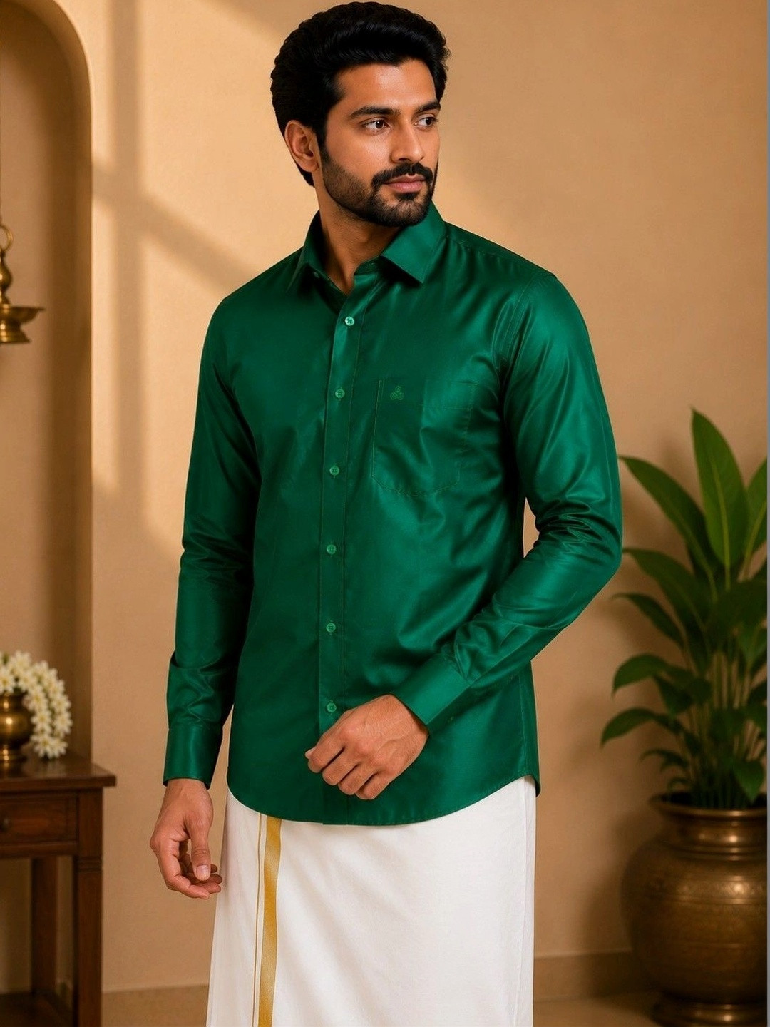 TATTVA Men Classic Slim Fit Opaque Solid Casual Shirt