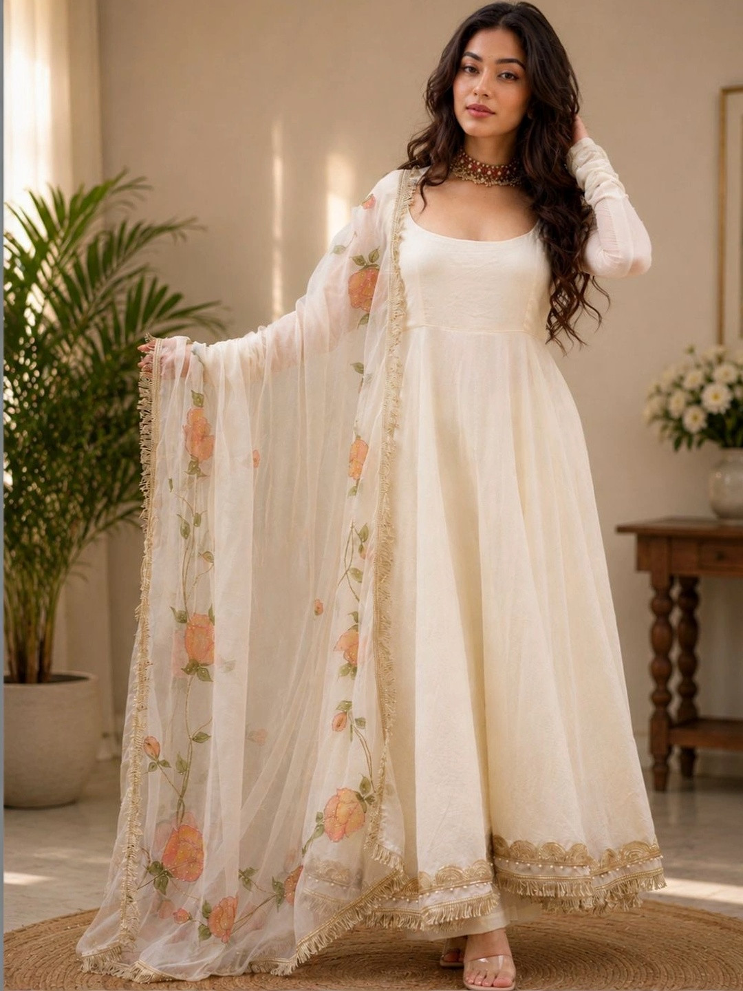 B4ME.COM Women Floral Regular Kurta with Trousers & With Dupatta