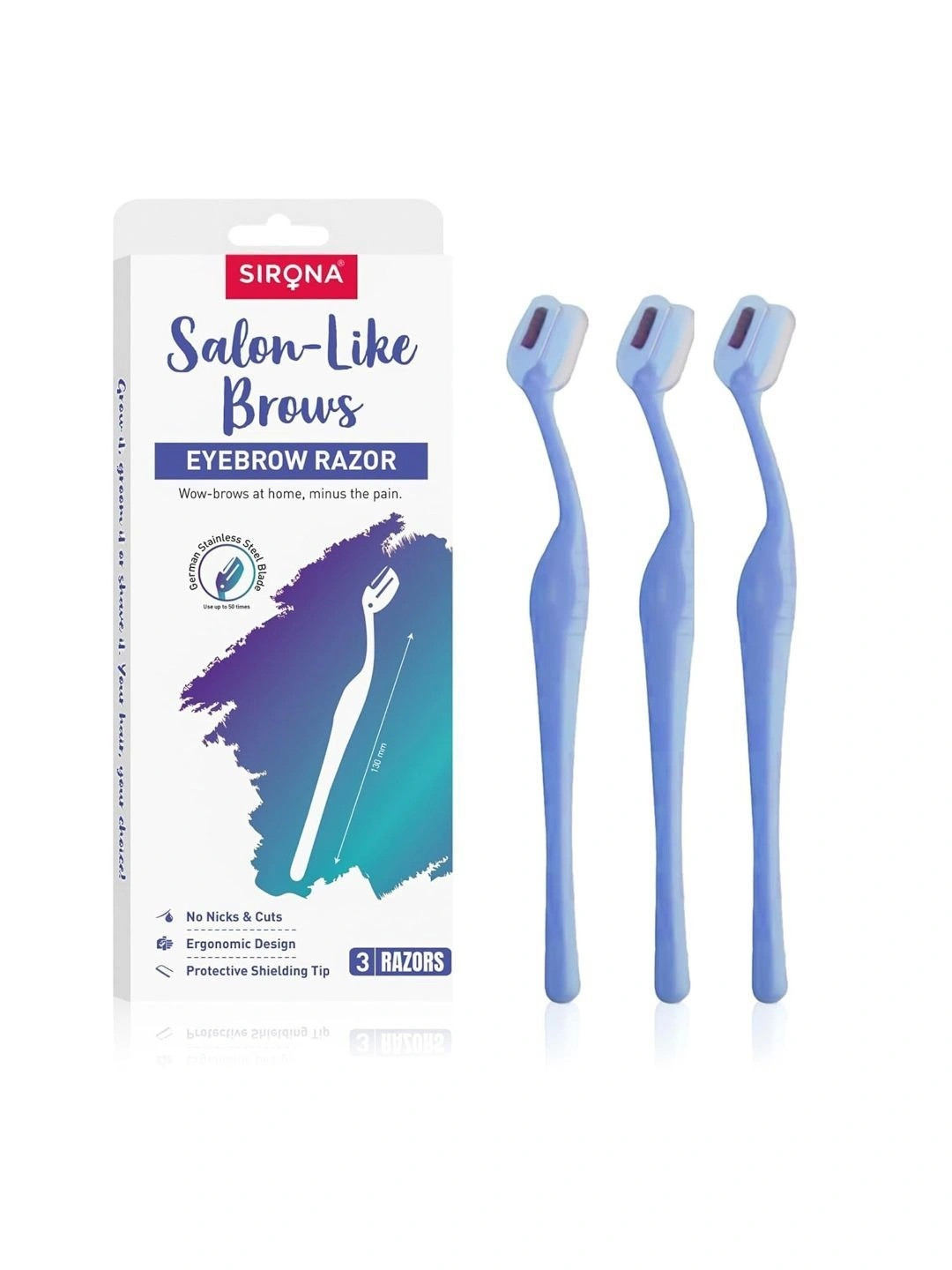 Sirona Set of 4 Reusable Eyebrow & Face Razor for Women - Razors Dermaplaning Tool