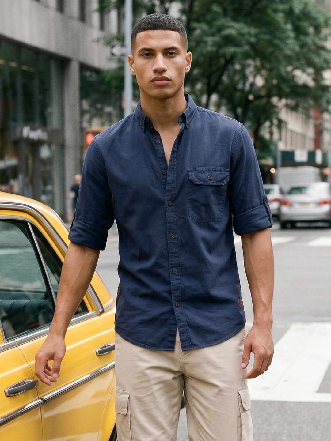 The Roadster Life Co. Spread Collar Pure Cotton Casual Shirt