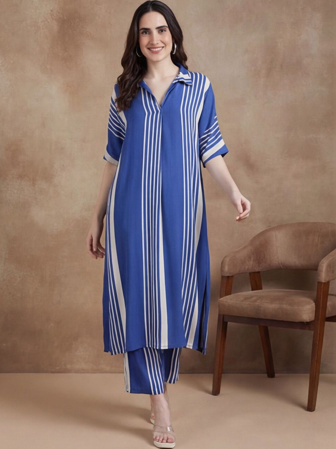 Anouk Women Printed Regular Kurta with Trousers