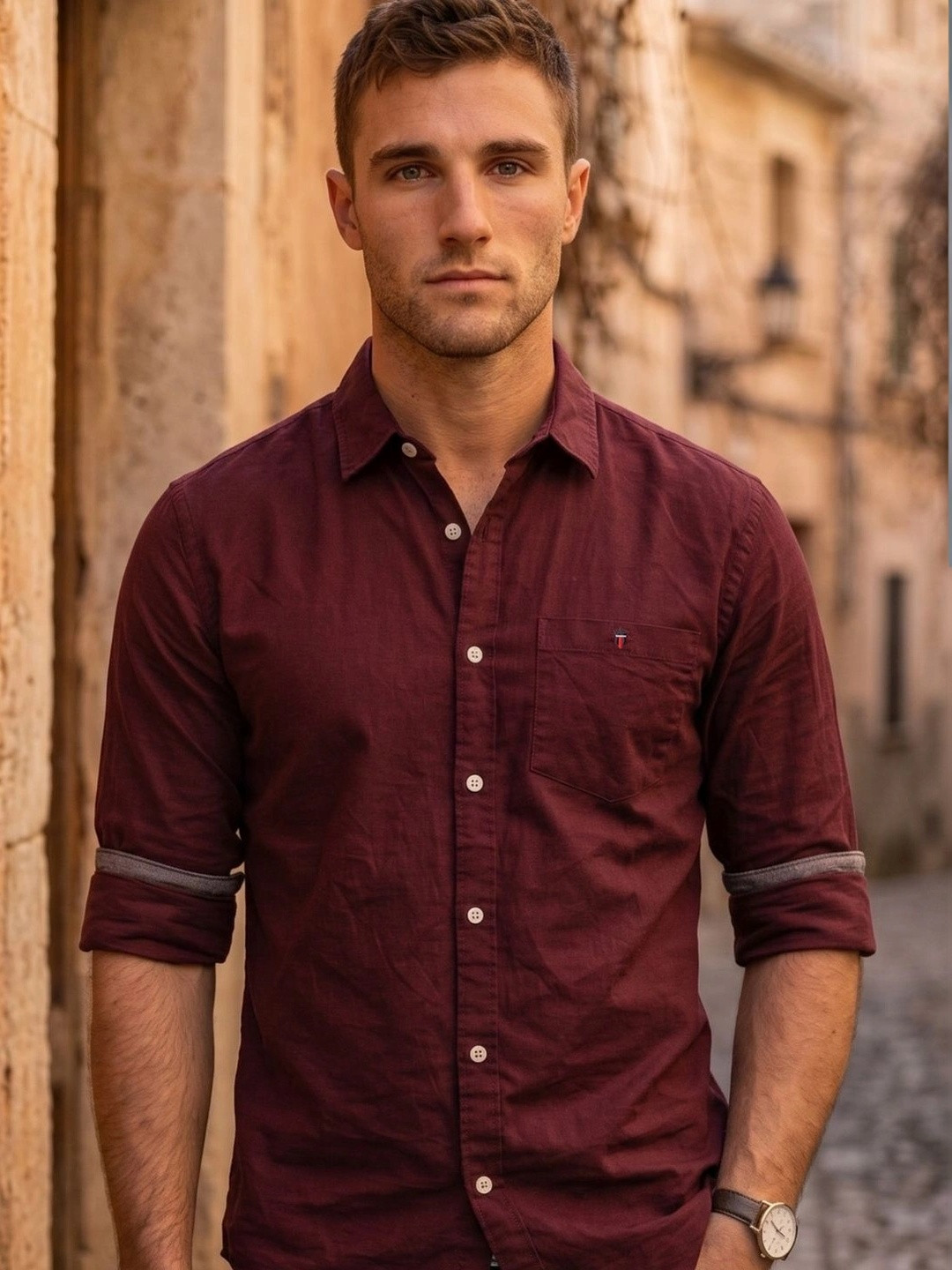 Men Slim Fit Over Dyed Soft Handfeel Full Sleeve Casual Shirt