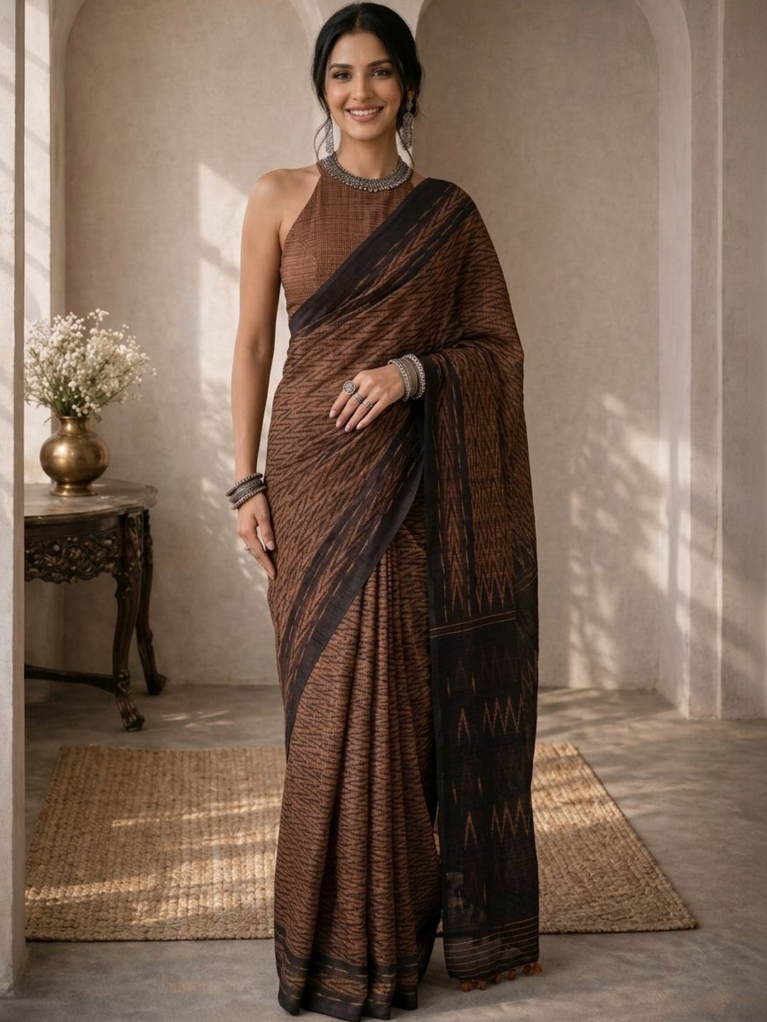 Anouk Cotton Blend Designer Saree