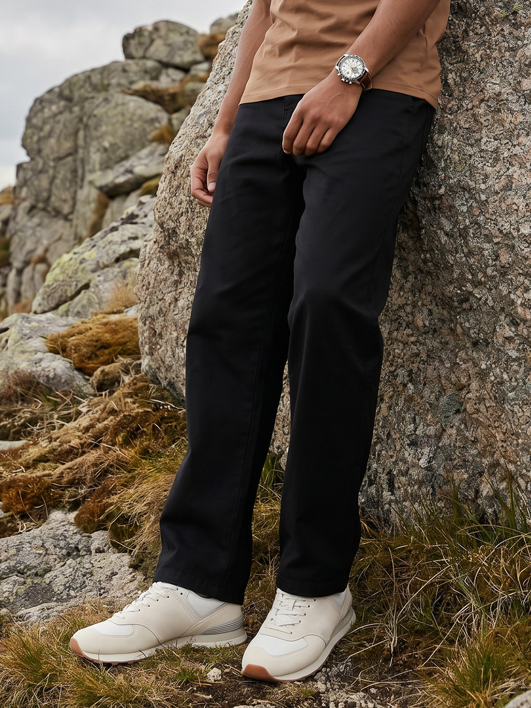 The Roadster Life Co. Men Wide Leg Pure Cotton Trousers