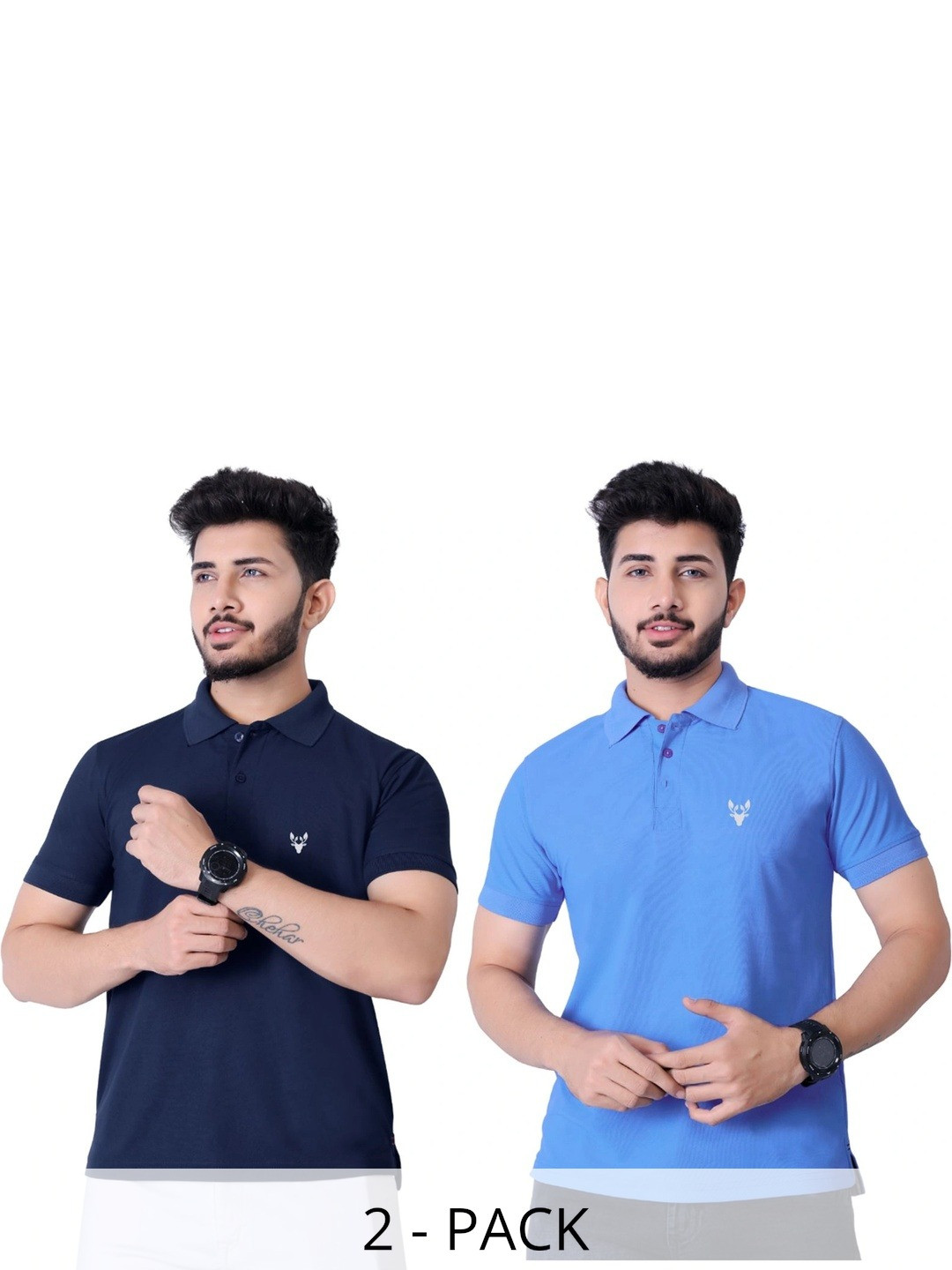 VIEW DESIGN Men Brand Logo 2 Polo Collar Abzorb T-shirt