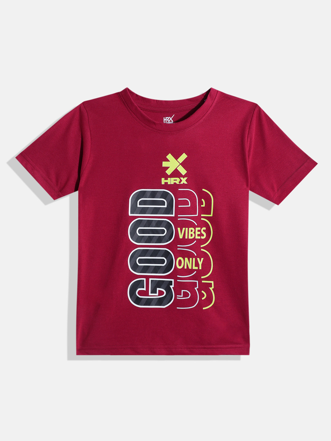 HRX by Hrithik Roshan Boys Typography Printed Rapid-Dry T-shirt