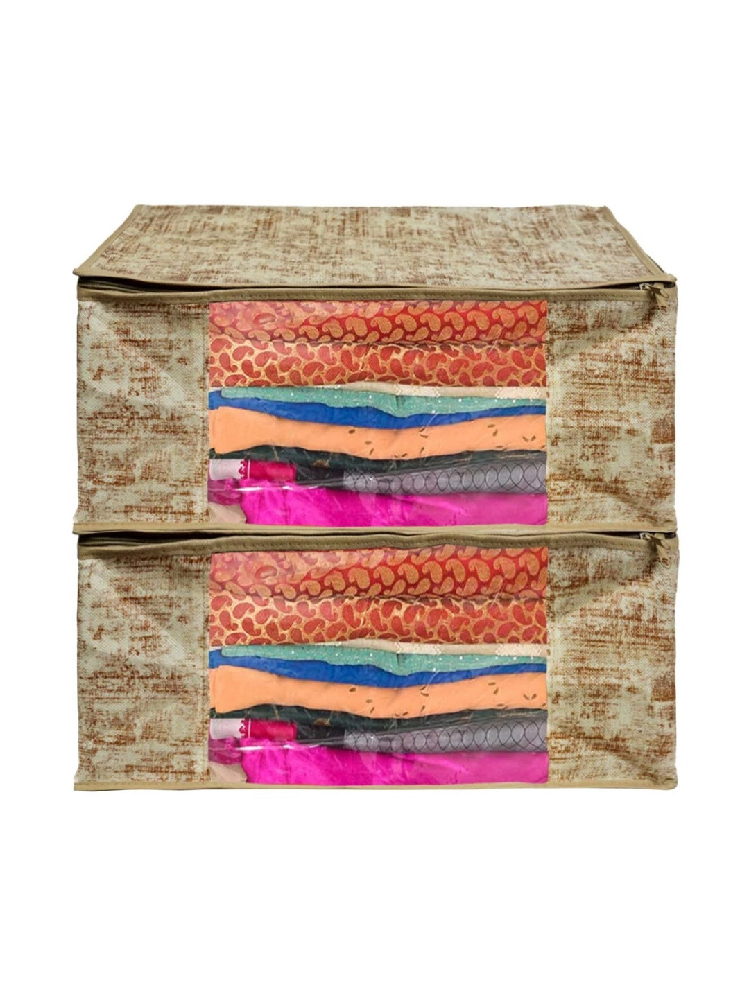AARON INC Beige Set of 2 Reusable Multi-Utility Organisers