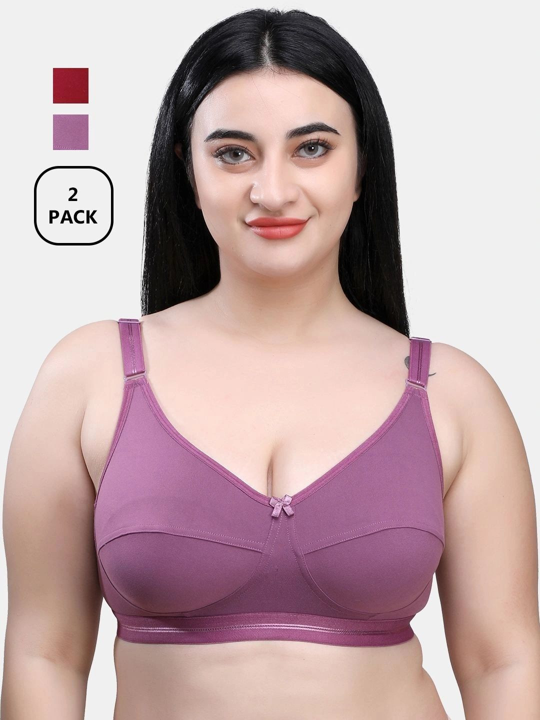 SKDREAMS Lycra Blend Non Padded Women's Pack of 2 Full Coverage Everyday Bra Combo