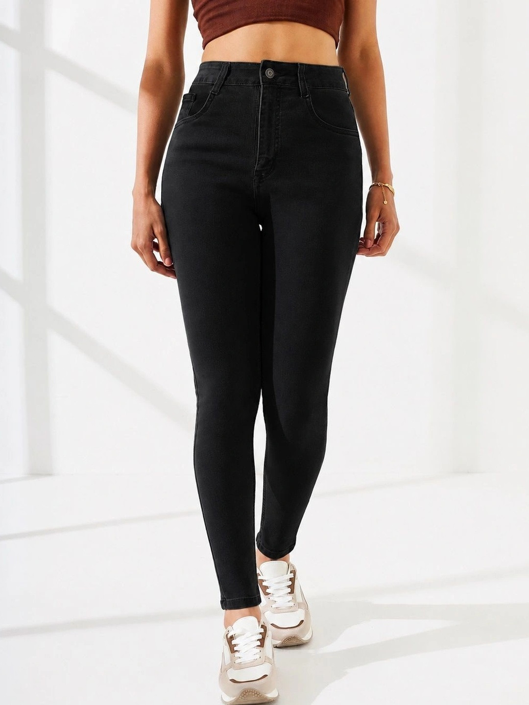 KASHIANXSTYLE Women Comfort Skinny Fit High-Rise Heavy Fade Stretchable Jeans