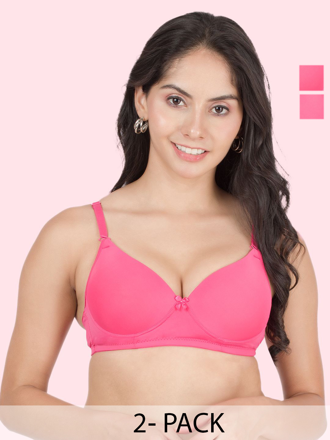 DressBerry Pack of 2 Medium Coverage Heavily Padded Bra