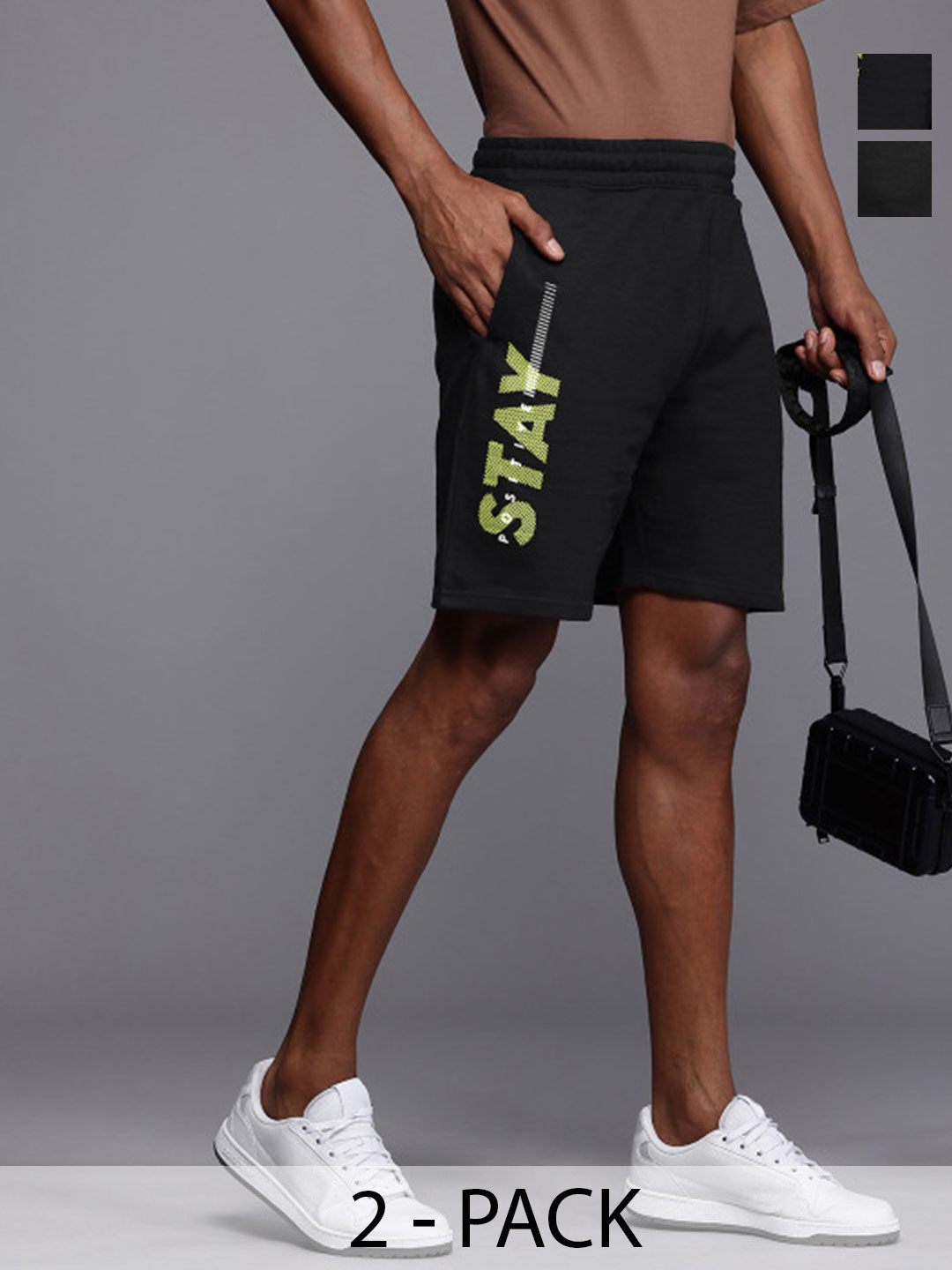 HRX by Hrithik Roshan Men Typography Printed Shorts