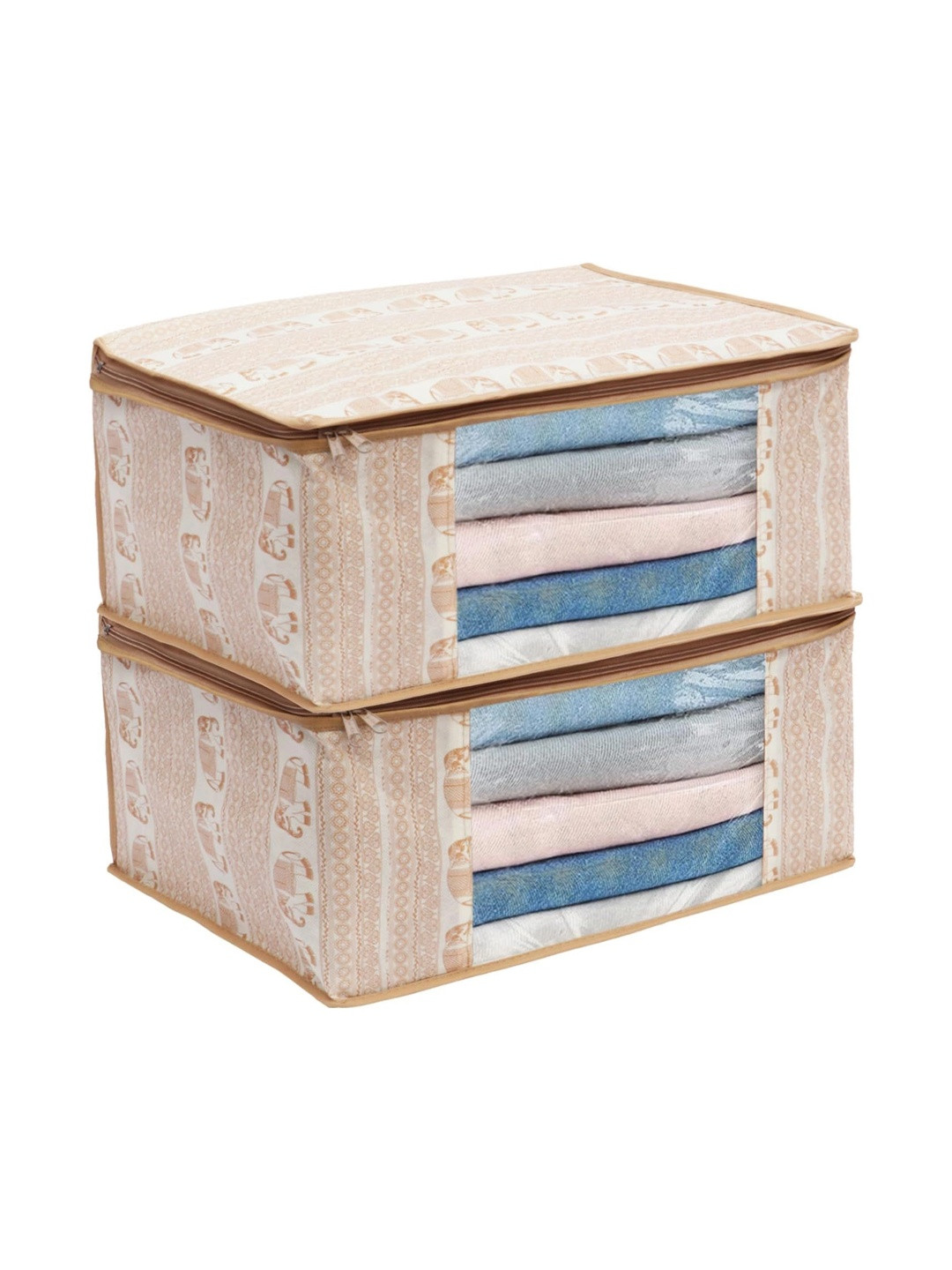 AARON INC Beige Set of 2 Reusable Multi-Utility Organisers