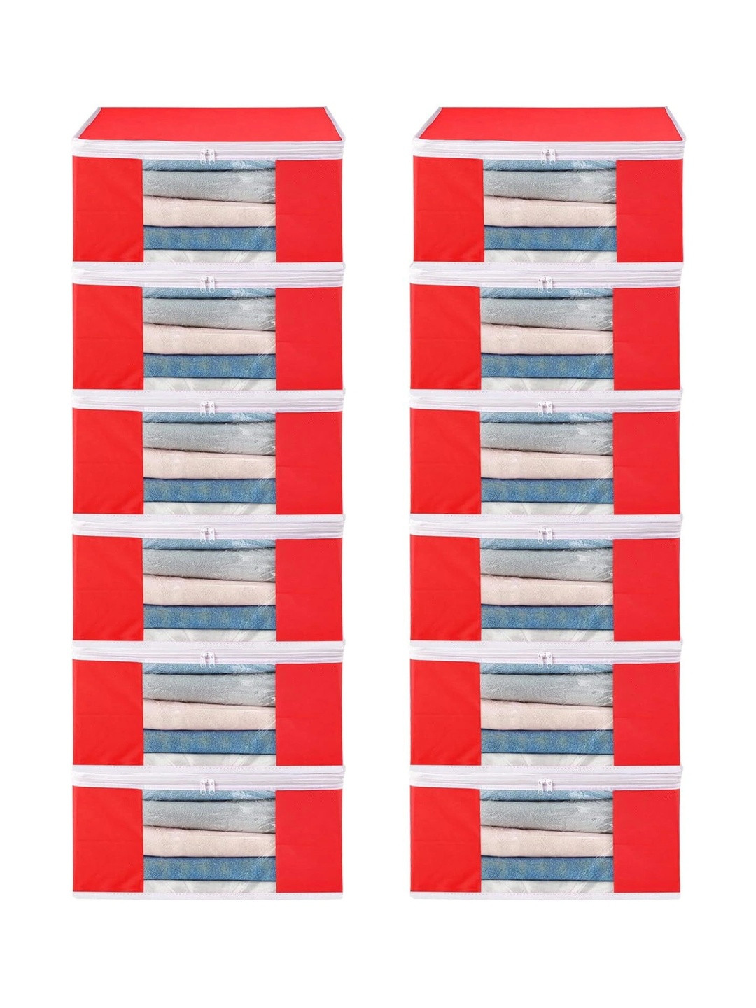 AARON INC Red Set of 6 Reusable Multi-Utility Organisers