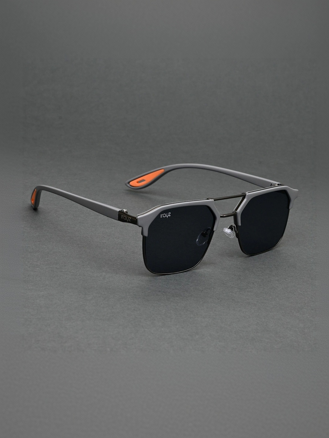 Irayz Unisex Black Lens & Silver-Toned Square Sunglasses with