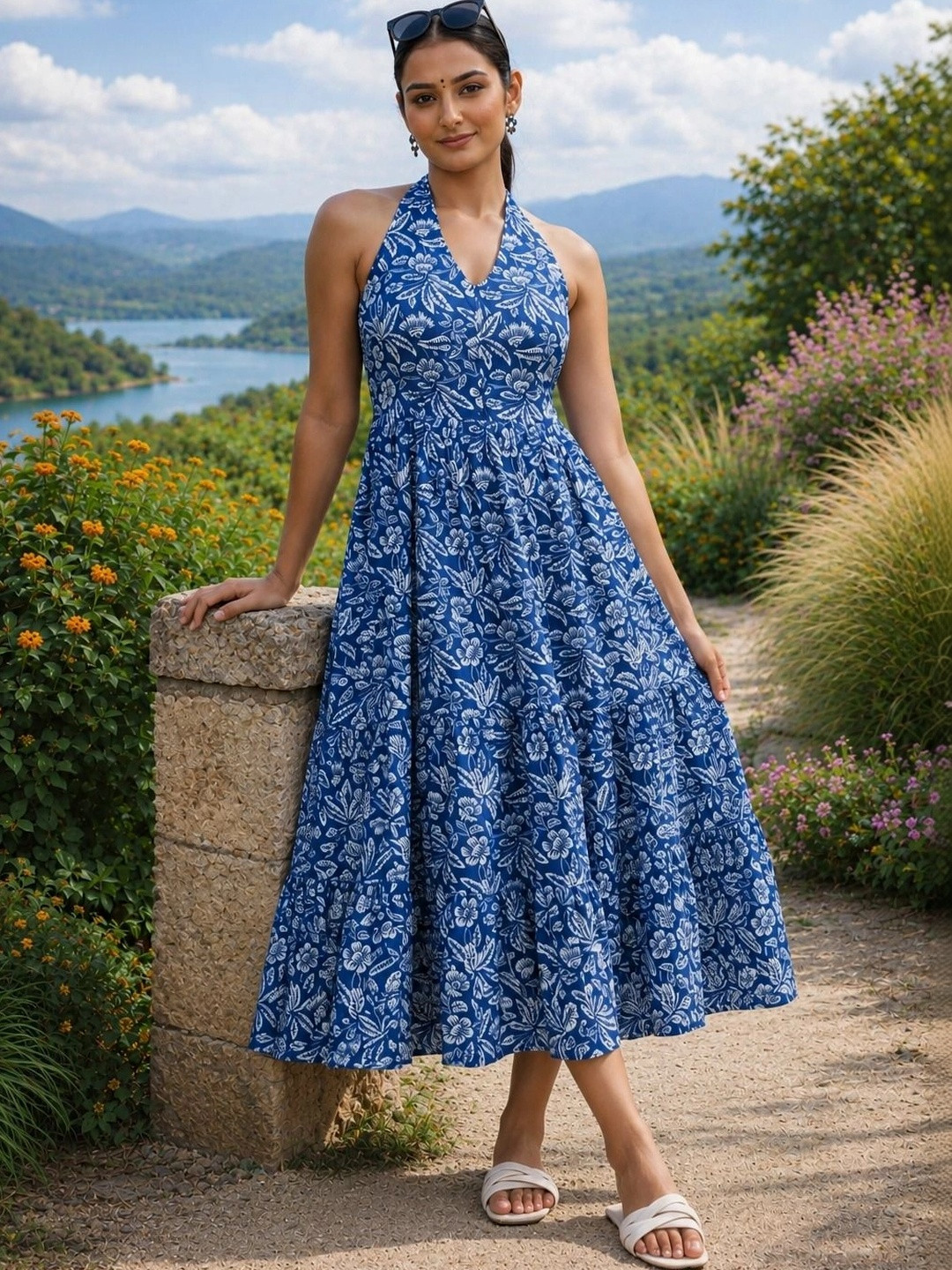 Demirner Women Floral Printed Anarkali Kurta