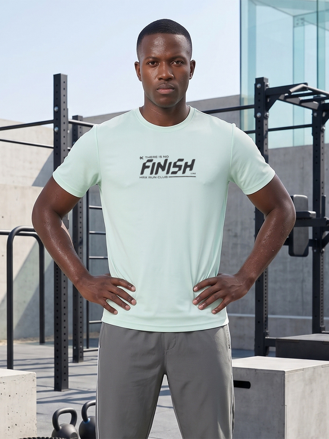 HRX by Hrithik Roshan Typography Printed Rapid-Dry Training T-shirt