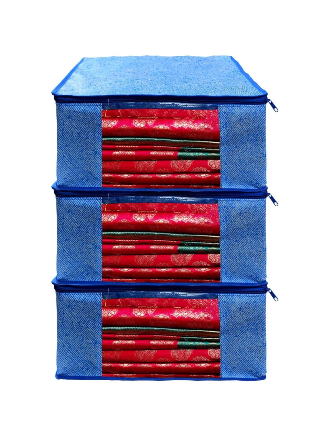 AARON INC Blue Set of 3 Reusable Multi-Utility Organisers