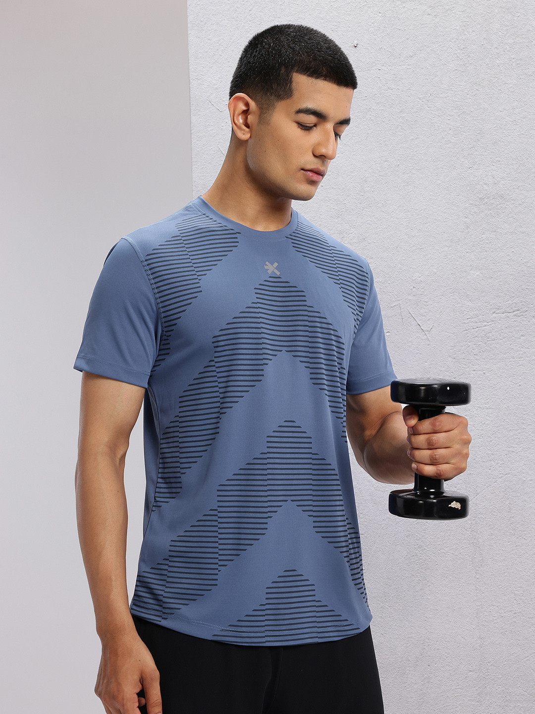 HRX by Hrithik Roshan Striped Rapid-Dry Training T-shirt