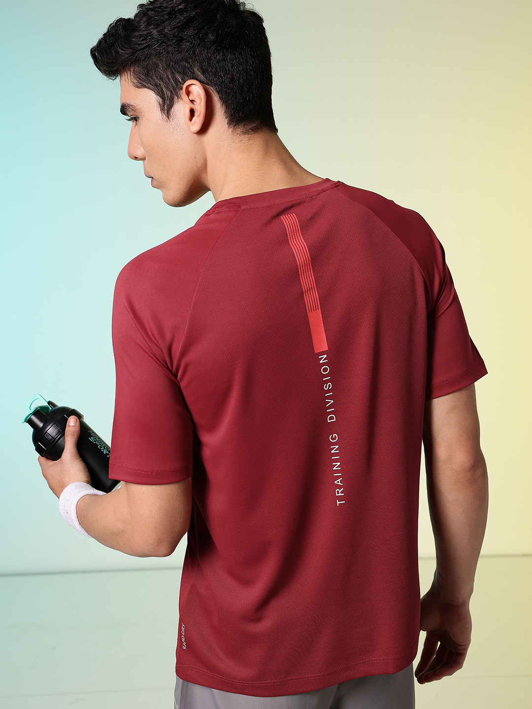 HRX by Hrithik Roshan Typography Printed Raglan Sleeves Rapid-Dry Training T-shirt