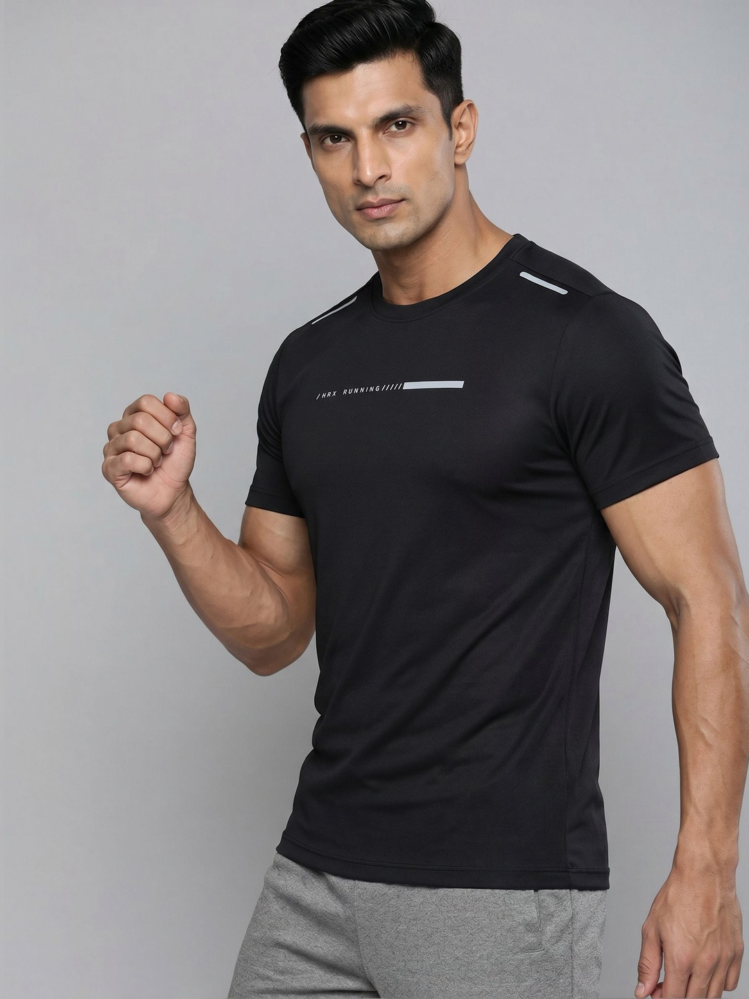 HRX by Hrithik Roshan Men Typography Printed Round Neck Short Sleeves T-shirt