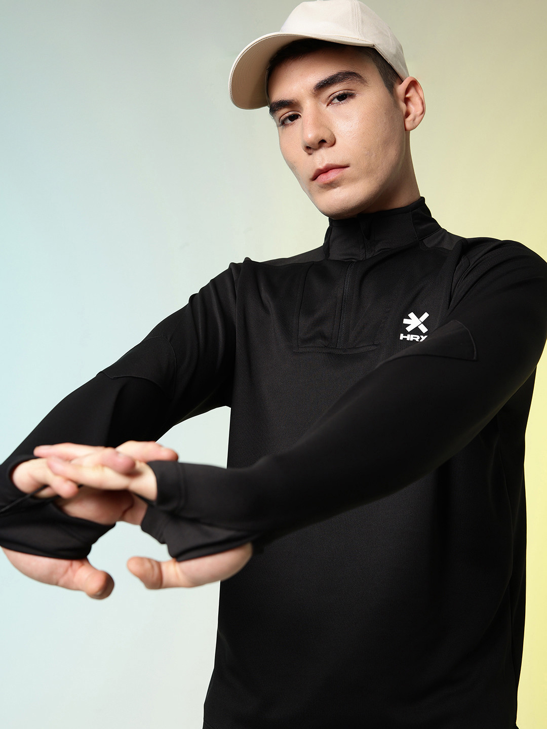 HRX by Hrithik Roshan High Neck Raglan Sleeves Training Sweatshirt