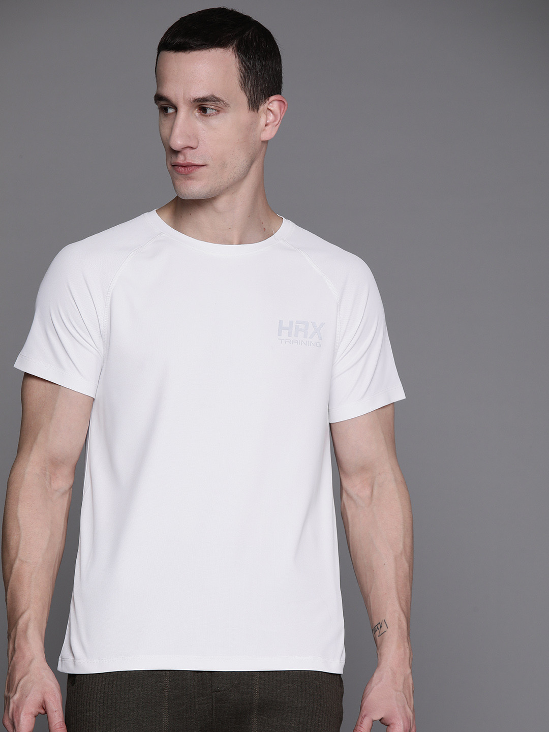 HRX by Hrithik Roshan Men Brand Logo Printed Raglan Sleeves Rapid-Dry Sports T-shirt