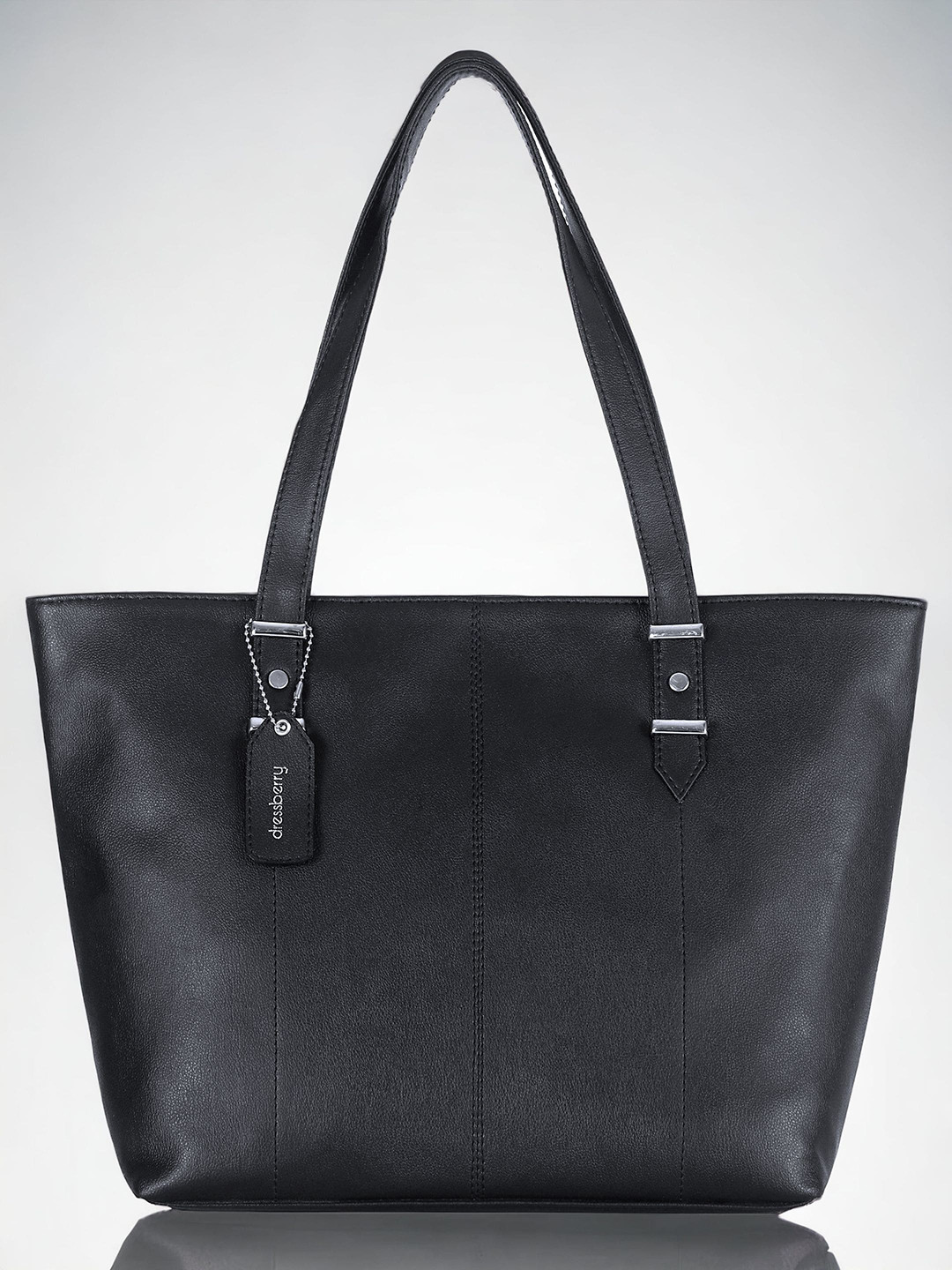 DressBerry Contemporary Solid Large Structured Tote Bag