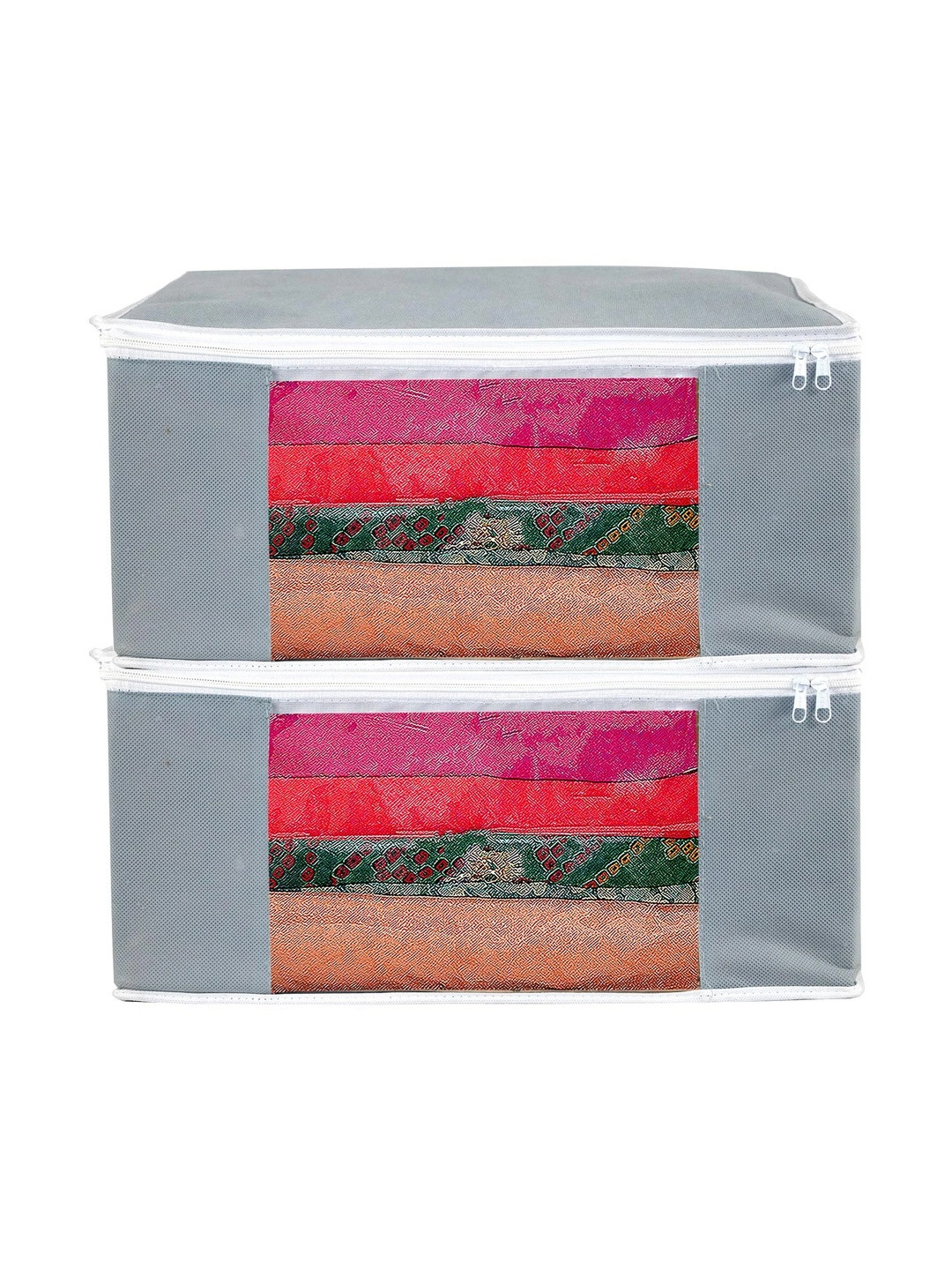 AARON INC Grey Set of 2 Reusable Sweater Bag Organisers