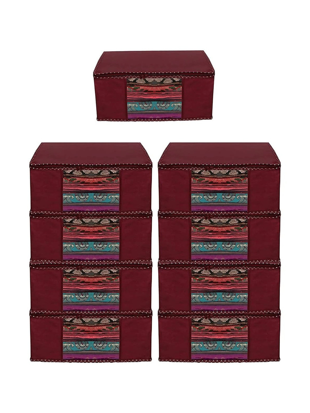 AARON INC Maroon Set of 6 Reusable Multi-Utility Organisers