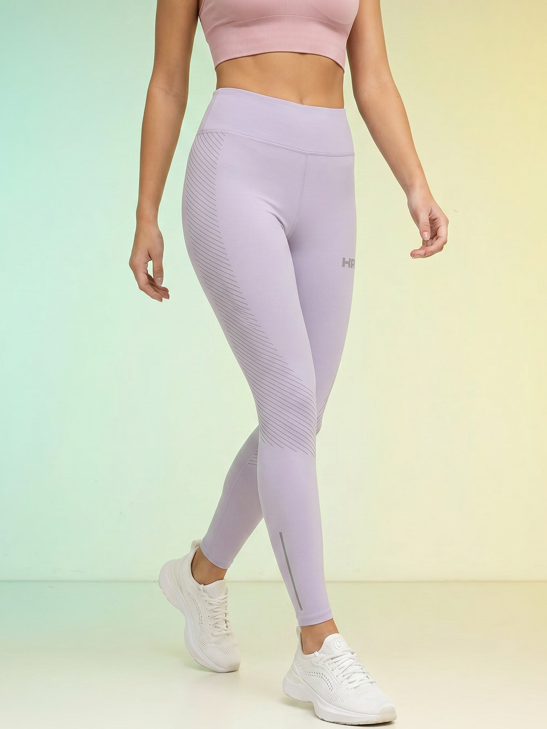 HRX by Hrithik Roshan Striped Running Ankle Length Tights