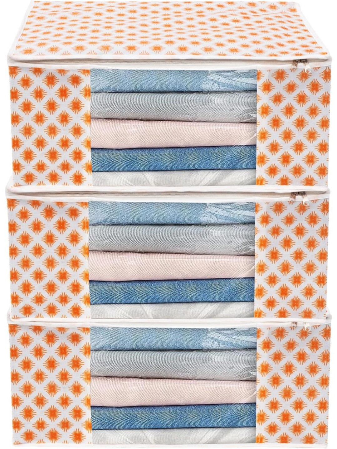 AARON INC Orange Set of 3 Reusable Multi-Utility Organisers