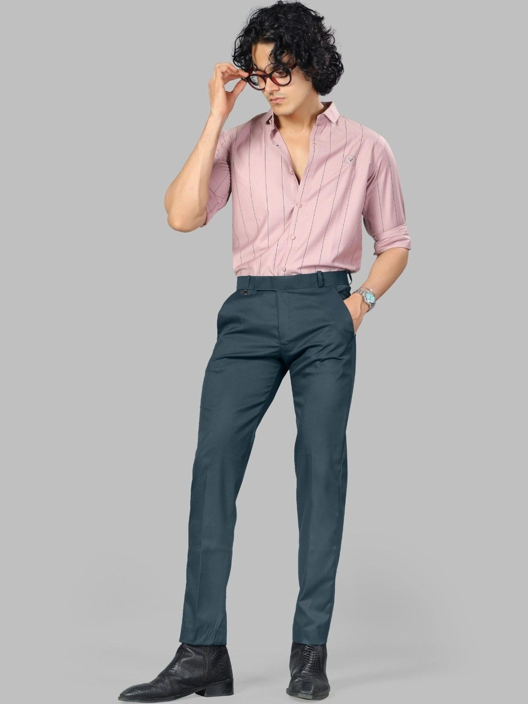 Moudlin Men Classic Slim Fit Trousers