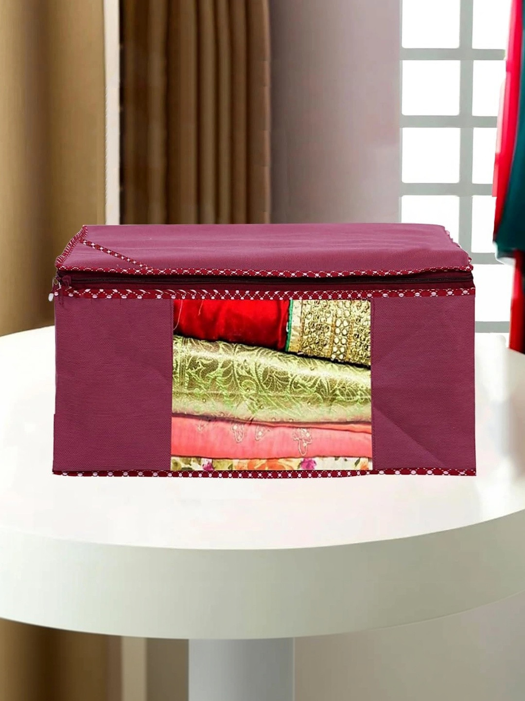 AARON INC Maroon Set of 1 Reusable Multi-Utility Organisers