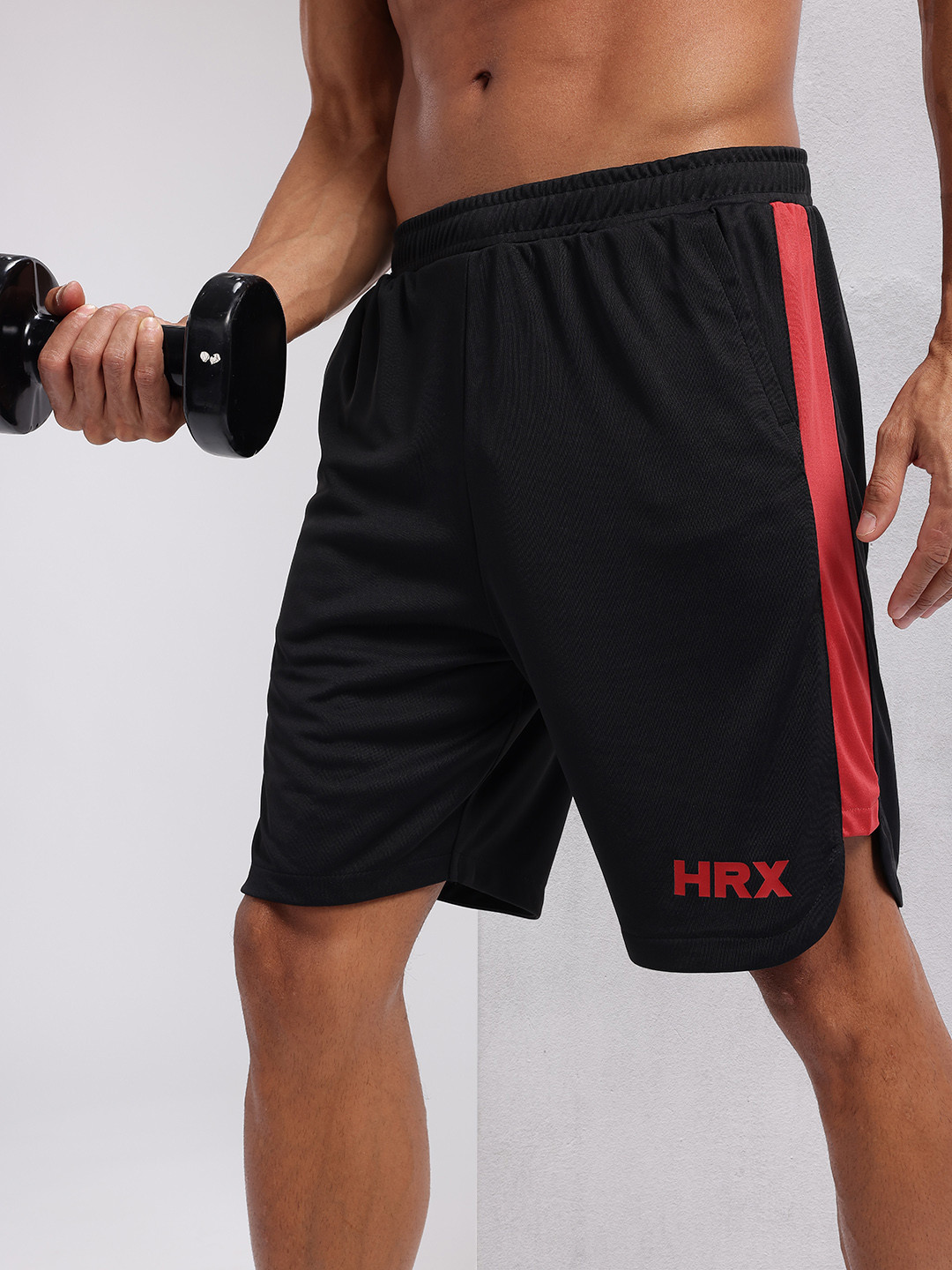 HRX by Hrithik Roshan Men Side-Striped Rapid-Dry Training Shorts
