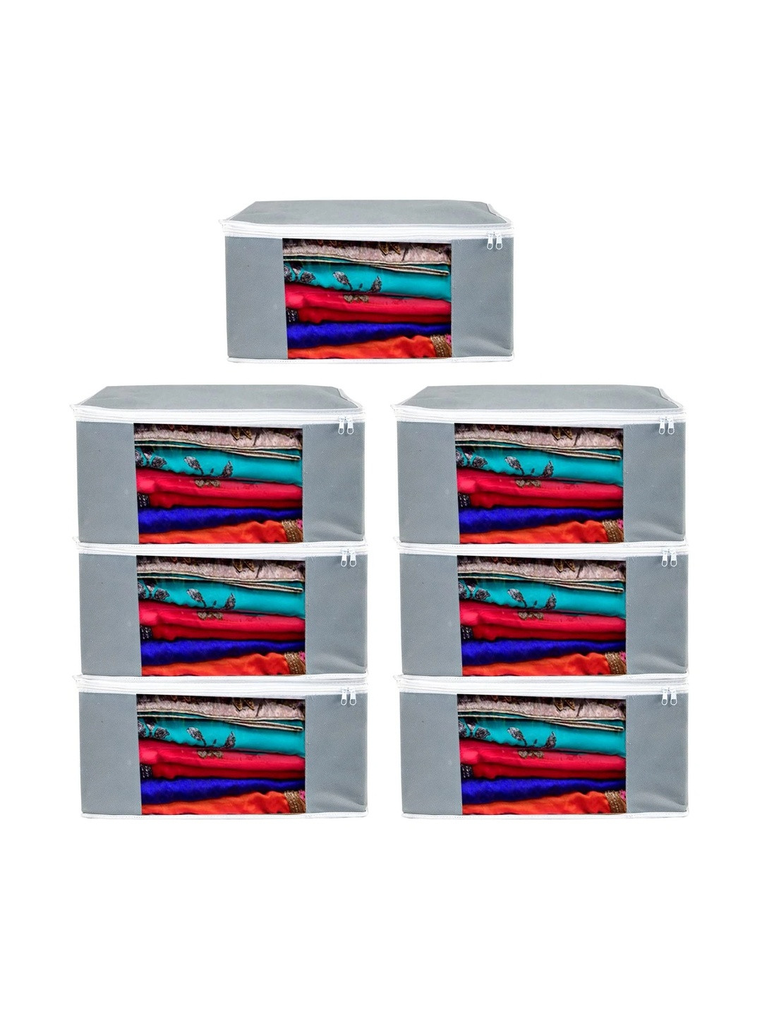 AARON INC Grey Set of 6 Reusable Multi-Utility Organisers