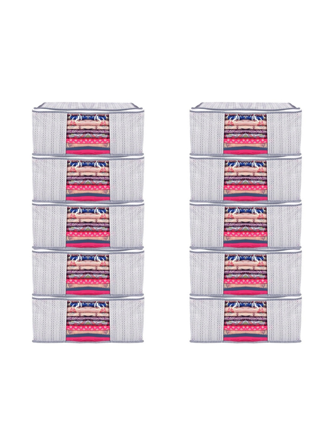 AARON INC Grey Set of 6 Reusable Multi-Utility Organisers