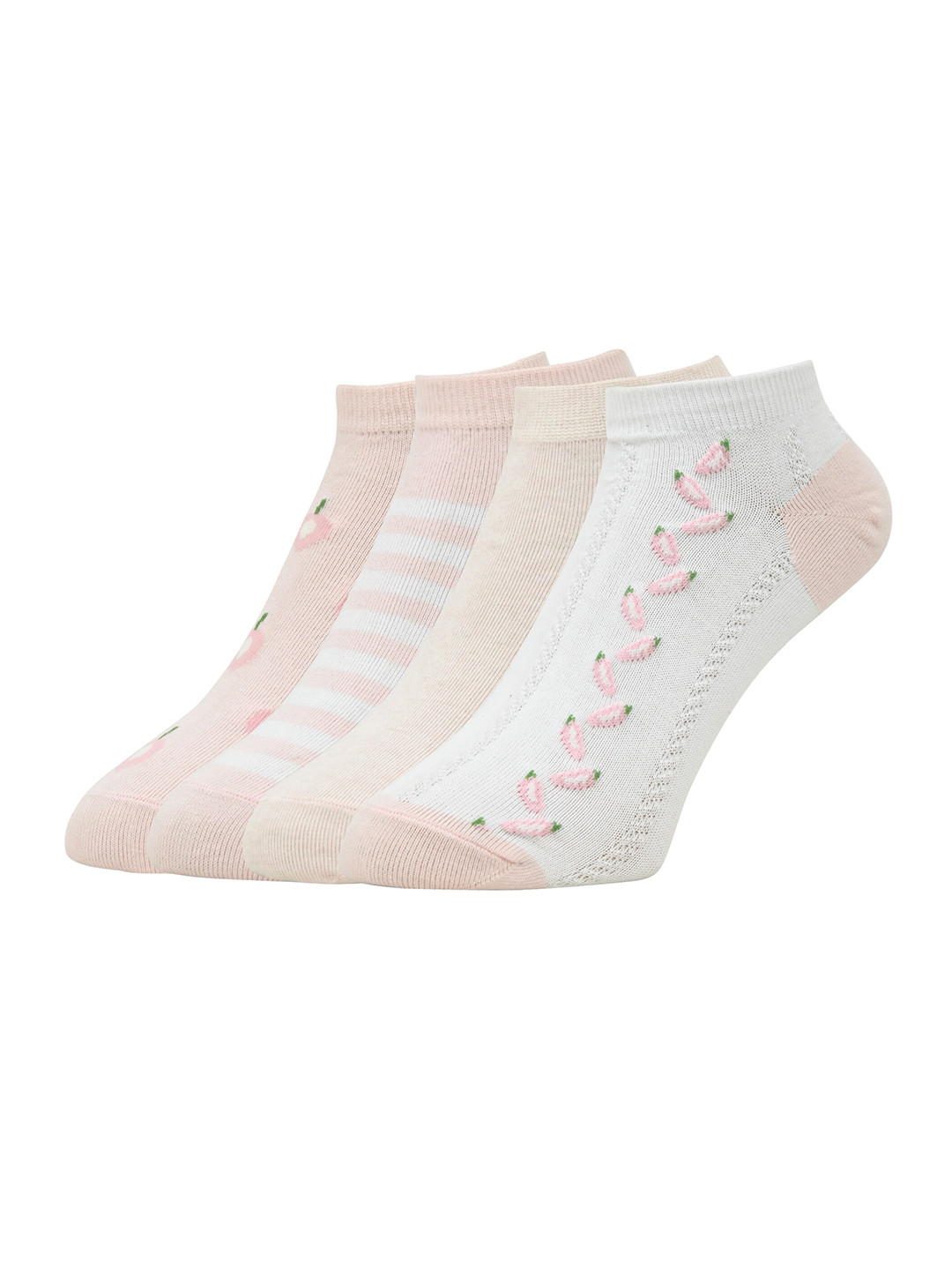 DressBerry Women Pack of 4 Patterned Ankle-length Socks