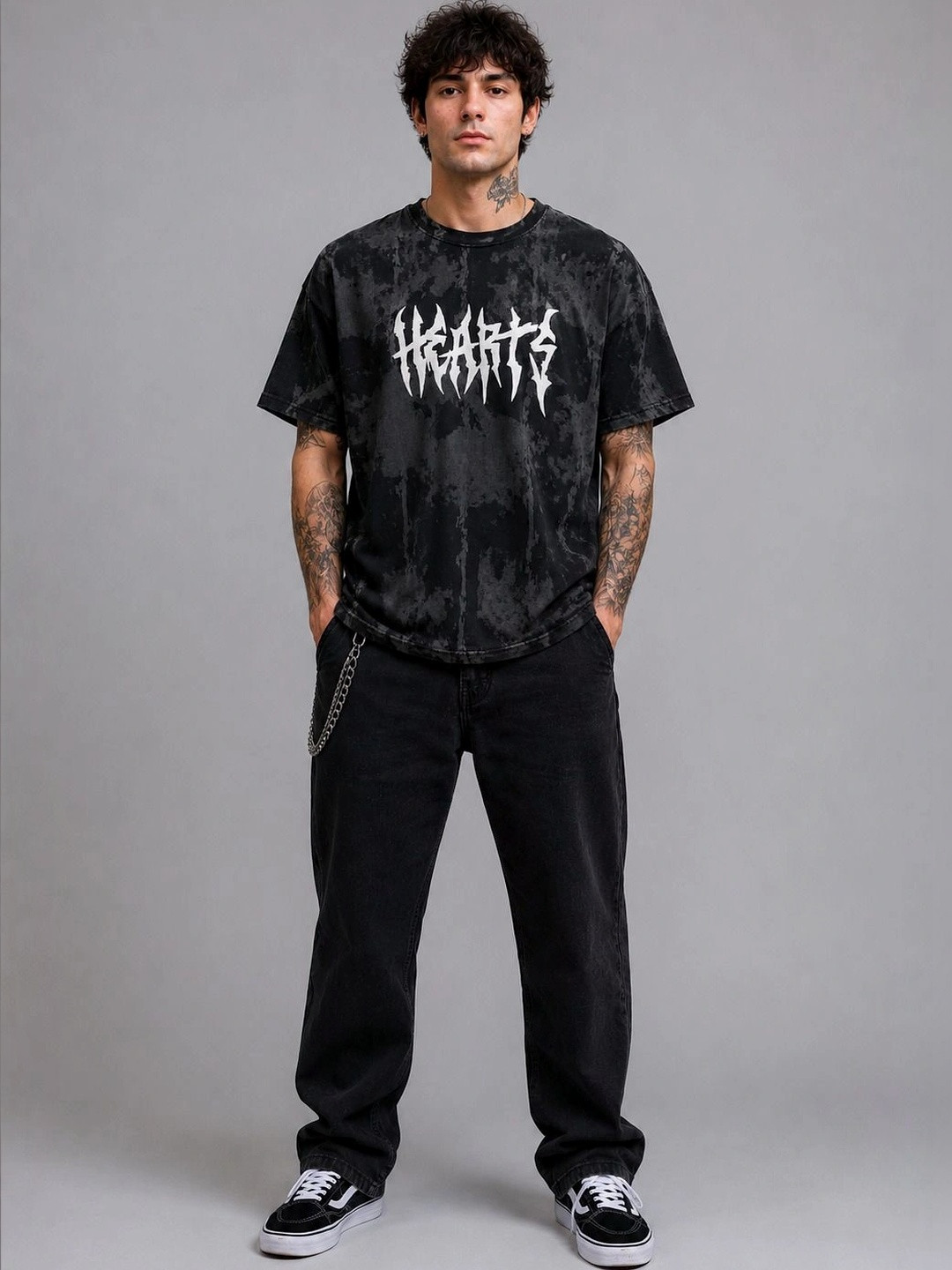 DRVP Men Typography Dyed T-shirt