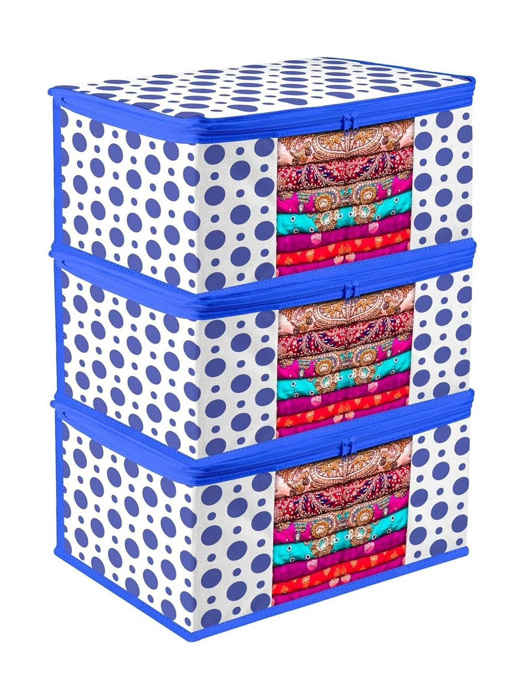 AARON INC Blue Set of 3 Reusable Multi-Utility Organisers