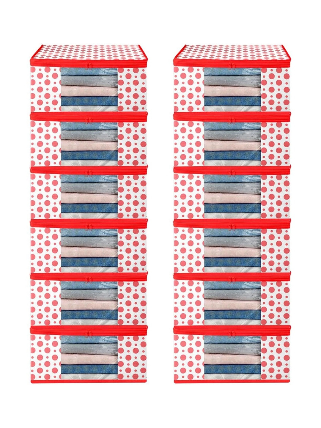 AARON INC Red Set of 6 Reusable Multi-Utility Organisers