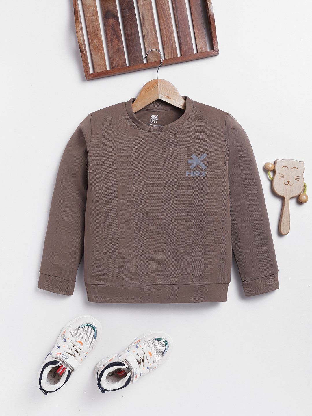 HRX by Hrithik Roshan Boys Brand Logo Printed Sweatshirt