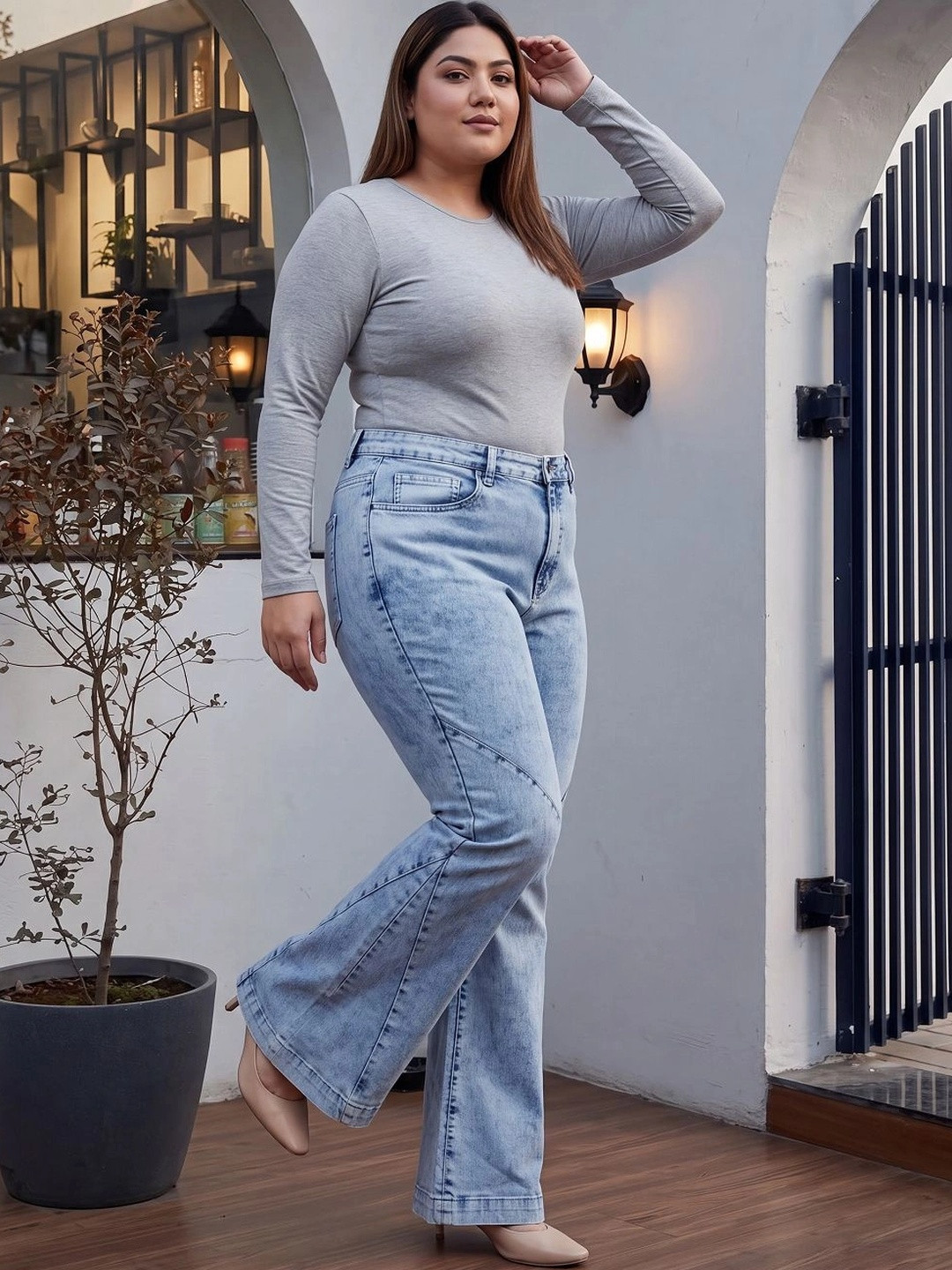 Turning Blue Women Flared High-Rise Jeans